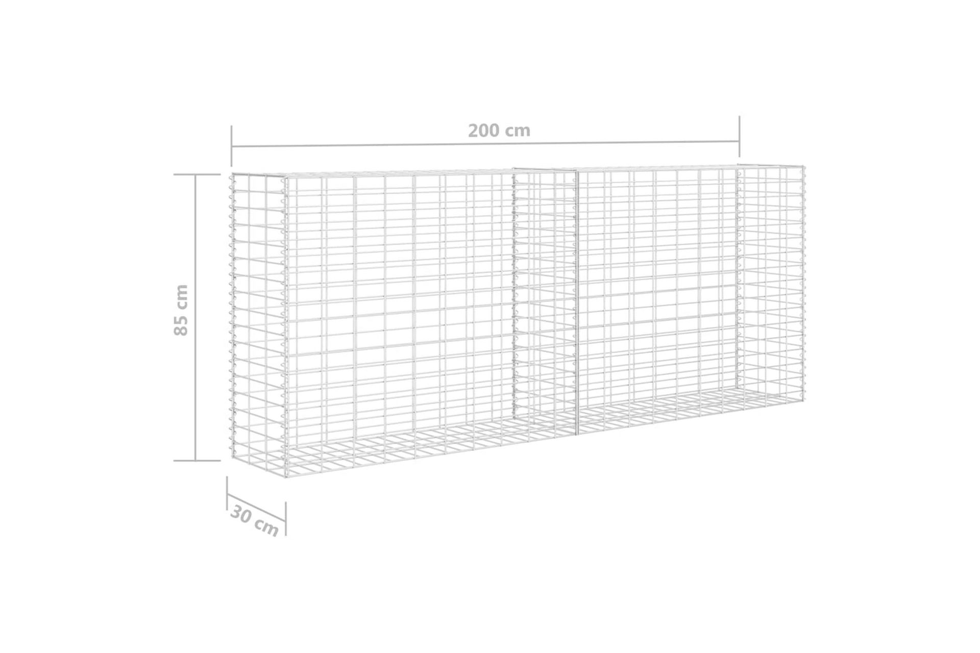 Gabionkurv galvanisert stål 85x30x200 cm - Hus & oppussing - Innsynsbeskyttelse & innhegning - Mur