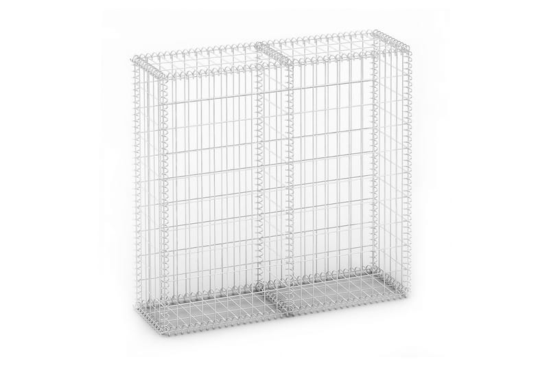 Gabionkurv med lokk galvanisert stål 100x100x30 cm - Hus & oppussing - Innsynsbeskyttelse & innhegning - Mur