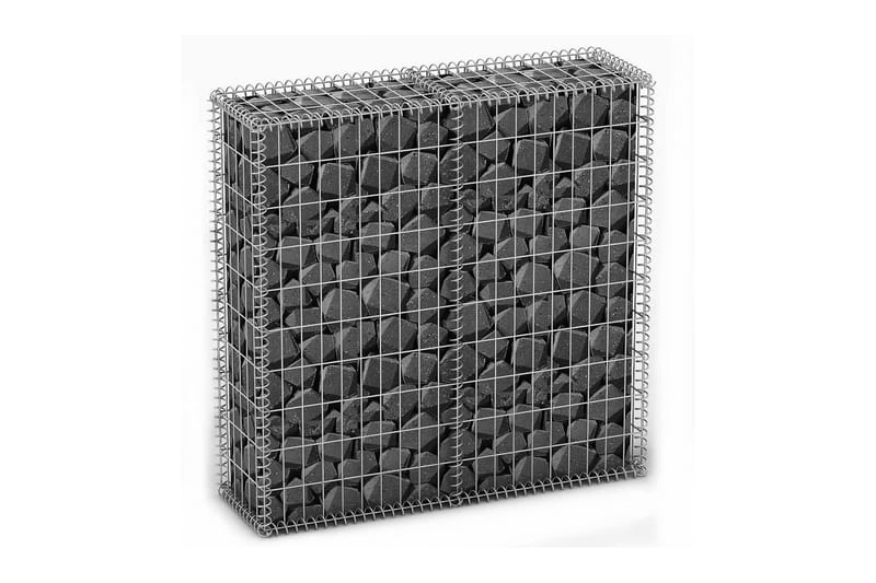 Gabionkurv med lokk galvanisert stål 100x100x30 cm - Hus & oppussing - Innsynsbeskyttelse & innhegning - Mur
