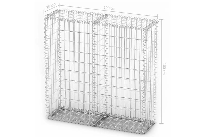 Gabionkurv med lokk galvanisert stål 100x100x30 cm - Hus & oppussing - Innsynsbeskyttelse & innhegning - Mur