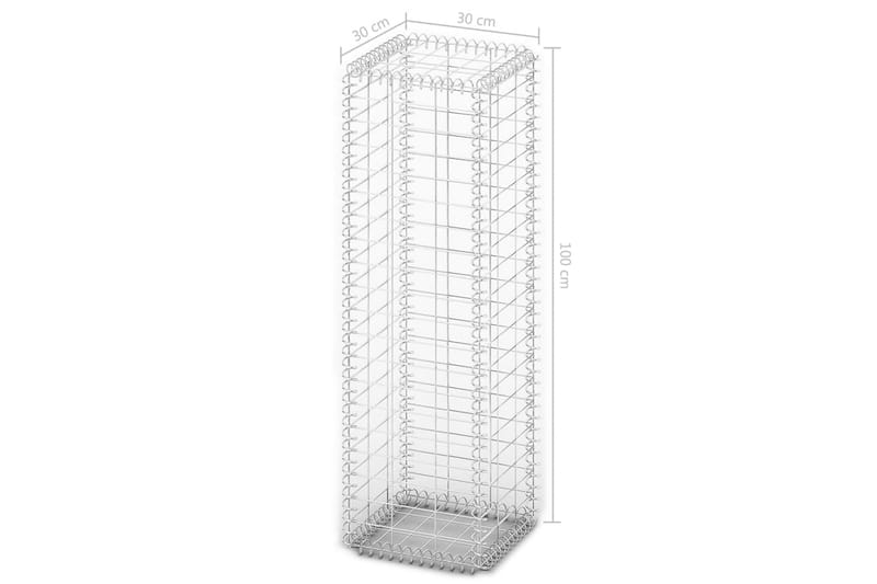 Gabionkurv med lokk galvanisert tråd 100 x 30 x 30 cm - Hus & oppussing - Innsynsbeskyttelse & innhegning - Mur