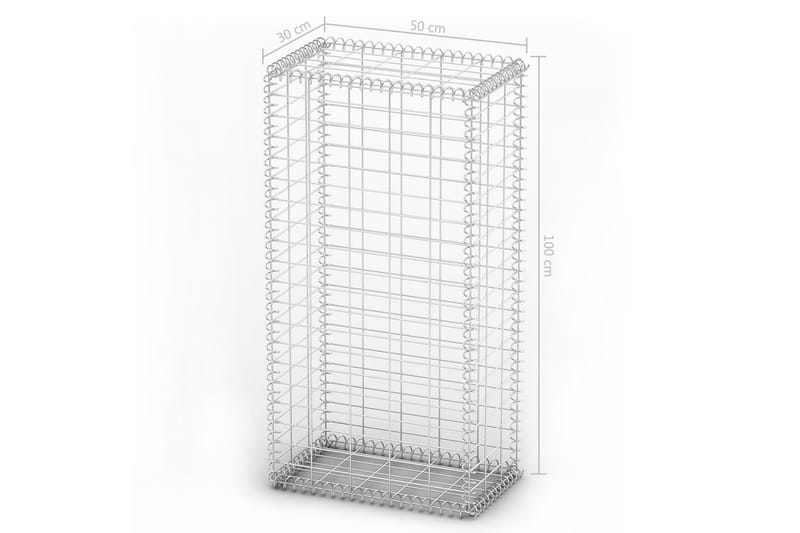 Gabionkurv med lokk galvanisert tråd 100 x 50 x 30 cm - Hus & oppussing - Innsynsbeskyttelse & innhegning - Mur