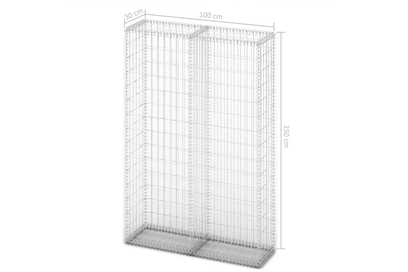 Gabionkurv med lokk galvanisert tråd 150 x 100 x 30 cm - Hus & oppussing - Innsynsbeskyttelse & innhegning - Mur