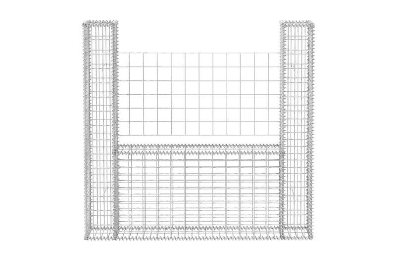 Gabionkurv u-form galvanisert stål 160x20x150 cm - Hus & oppussing - Innsynsbeskyttelse & innhegning - Mur