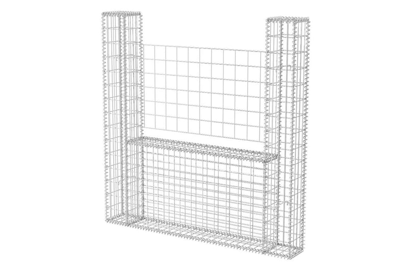 Gabionkurv u-form galvanisert stål 160x20x150 cm - Hus & oppussing - Innsynsbeskyttelse & innhegning - Mur