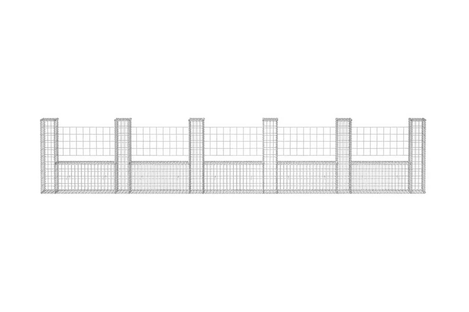 Gabionkurv u-form galvanisert stål 570x20x100 cm - Hus & oppussing - Innsynsbeskyttelse & innhegning - Mur