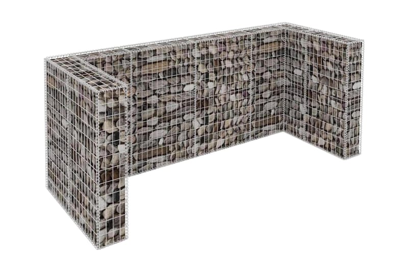 Gabionsøppelskjul stål 250x100x120 cm - Hus & oppussing - Innsynsbeskyttelse & innhegning - Mur