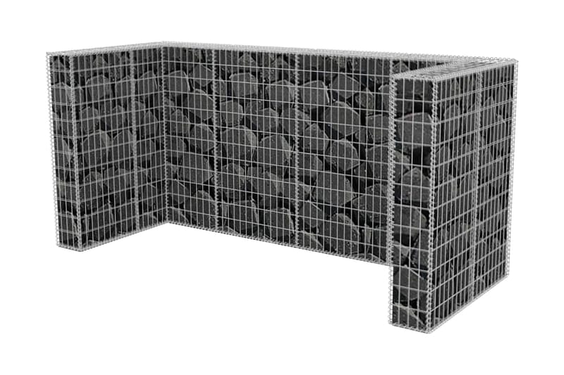Gabionsøppelskjul stål 250x100x120 cm - Hus & oppussing - Innsynsbeskyttelse & innhegning - Mur
