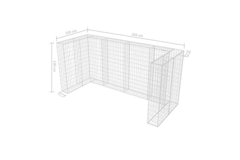 Gabionsøppelskjul stål 250x100x120 cm - Hus & oppussing - Innsynsbeskyttelse & innhegning - Mur