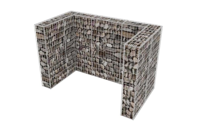 Gabionsøppelskjulet stål 180x100x120 cm - Hus & oppussing - Innsynsbeskyttelse & innhegning - Mur