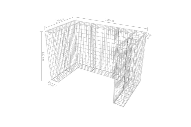 Gabionsøppelskjulet stål 180x100x120 cm - Hus & oppussing - Innsynsbeskyttelse & innhegning - Mur