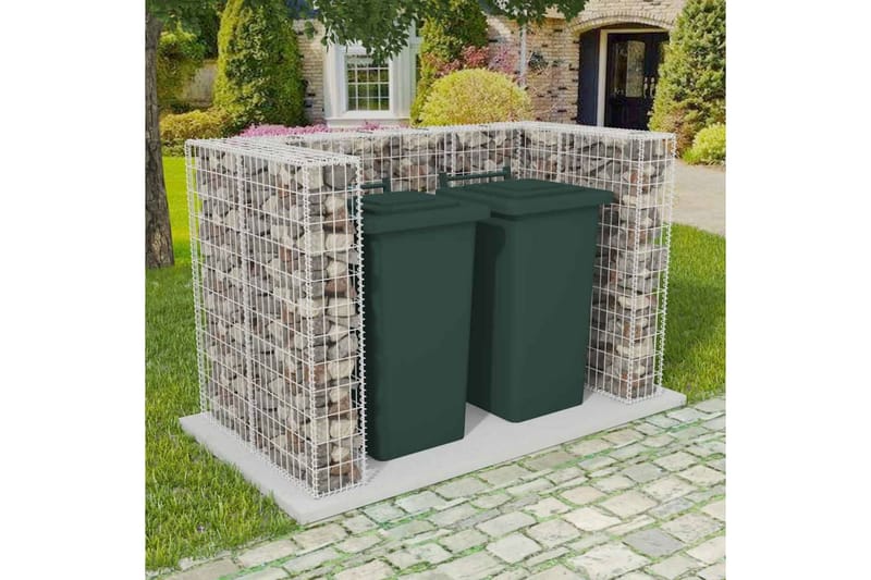 Gabionsøppelskjulet stål 180x100x120 cm - Hus & oppussing - Innsynsbeskyttelse & innhegning - Mur