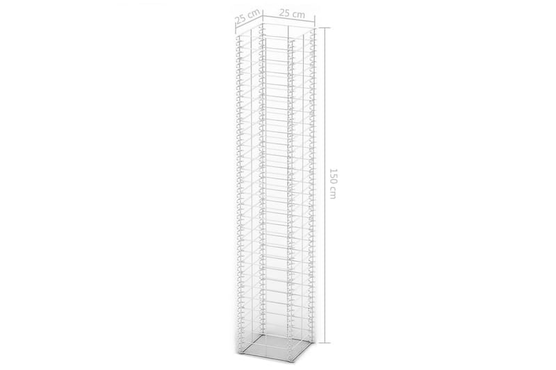 Gabionsett 3 stk galvanisert tråd 25 x 25 x 150 cm - Hus & oppussing - Innsynsbeskyttelse & innhegning - Mur