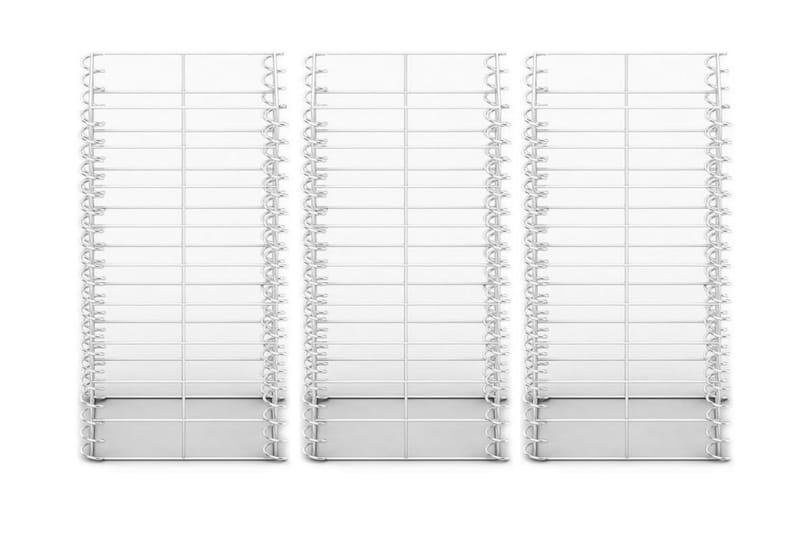 Gabionsett 3 stk galvanisert tråd 25 x 25 x 50 cm - Hus & oppussing - Innsynsbeskyttelse & innhegning - Mur