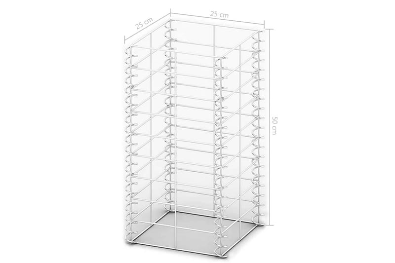 Gabionsett 3 stk galvanisert tråd 25 x 25 x 50 cm - Hus & oppussing - Innsynsbeskyttelse & innhegning - Mur