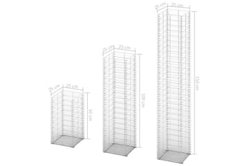 Gabionsett 3 stk galvanisert tråd - Hus & oppussing - Innsynsbeskyttelse & innhegning - Mur