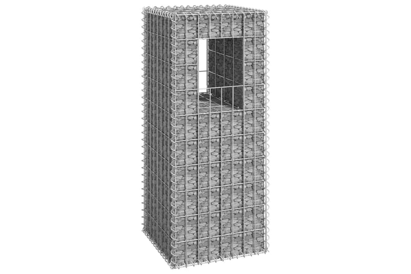 Gabionstolpe 40x40x100 cm jern - Silver - Hus & oppussing - Innsynsbeskyttelse & innhegning - Mur
