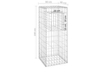 Gabionstolpe 40x40x100 cm jern - Silver - Hus & oppussing - Innsynsbeskyttelse & innhegning - Mur