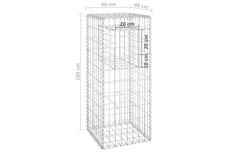 Gabionstolpe 40x40x100 cm jern - Silver - Hus & oppussing - Innsynsbeskyttelse & innhegning - Mur