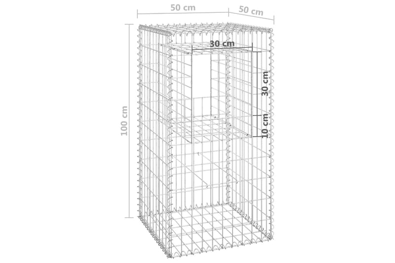 Gabionstolpe 50x50x100 cm jern - Silver - Hus & oppussing - Innsynsbeskyttelse & innhegning - Mur