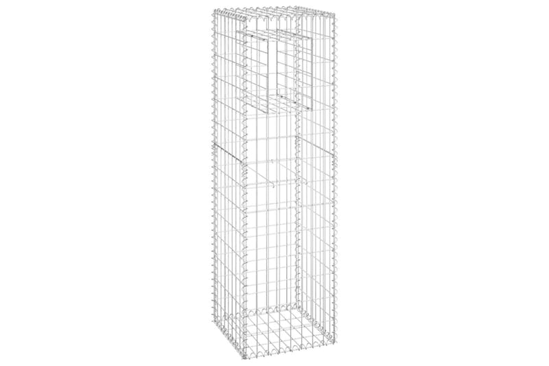 Gabionstolper 2 stk 40x40x140 cm jern - Silver - Hus & oppussing - Innsynsbeskyttelse & innhegning - Mur