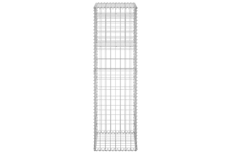 Gabionstolper 2 stk 40x40x140 cm jern - Silver - Hus & oppussing - Innsynsbeskyttelse & innhegning - Mur