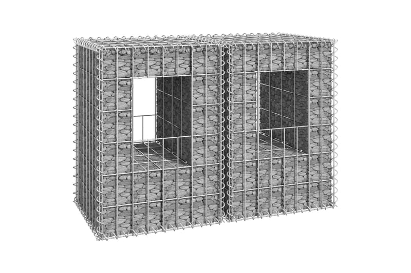 Gabionstolper 2 stk 40x40x60 cm jern - Silver - Hus & oppussing - Innsynsbeskyttelse & innhegning - Mur