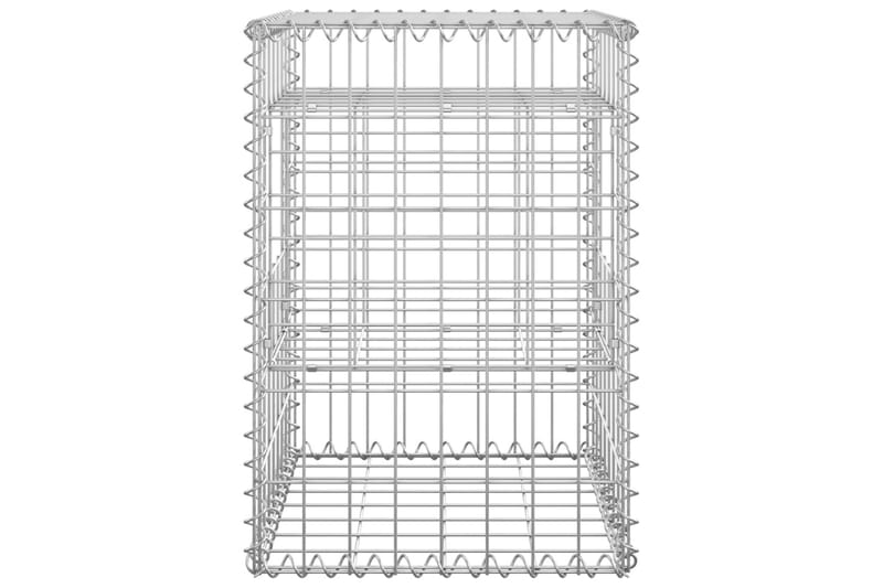 Gabionstolper 2 stk 40x40x60 cm jern - Silver - Hus & oppussing - Innsynsbeskyttelse & innhegning - Mur