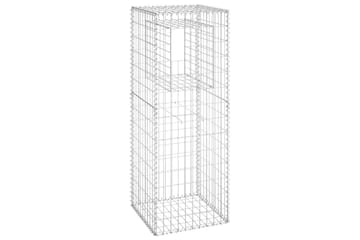 Gabionstolper 2 stk 50x50x140 cm jern - Silver - Hus & oppussing - Innsynsbeskyttelse & innhegning - Mur