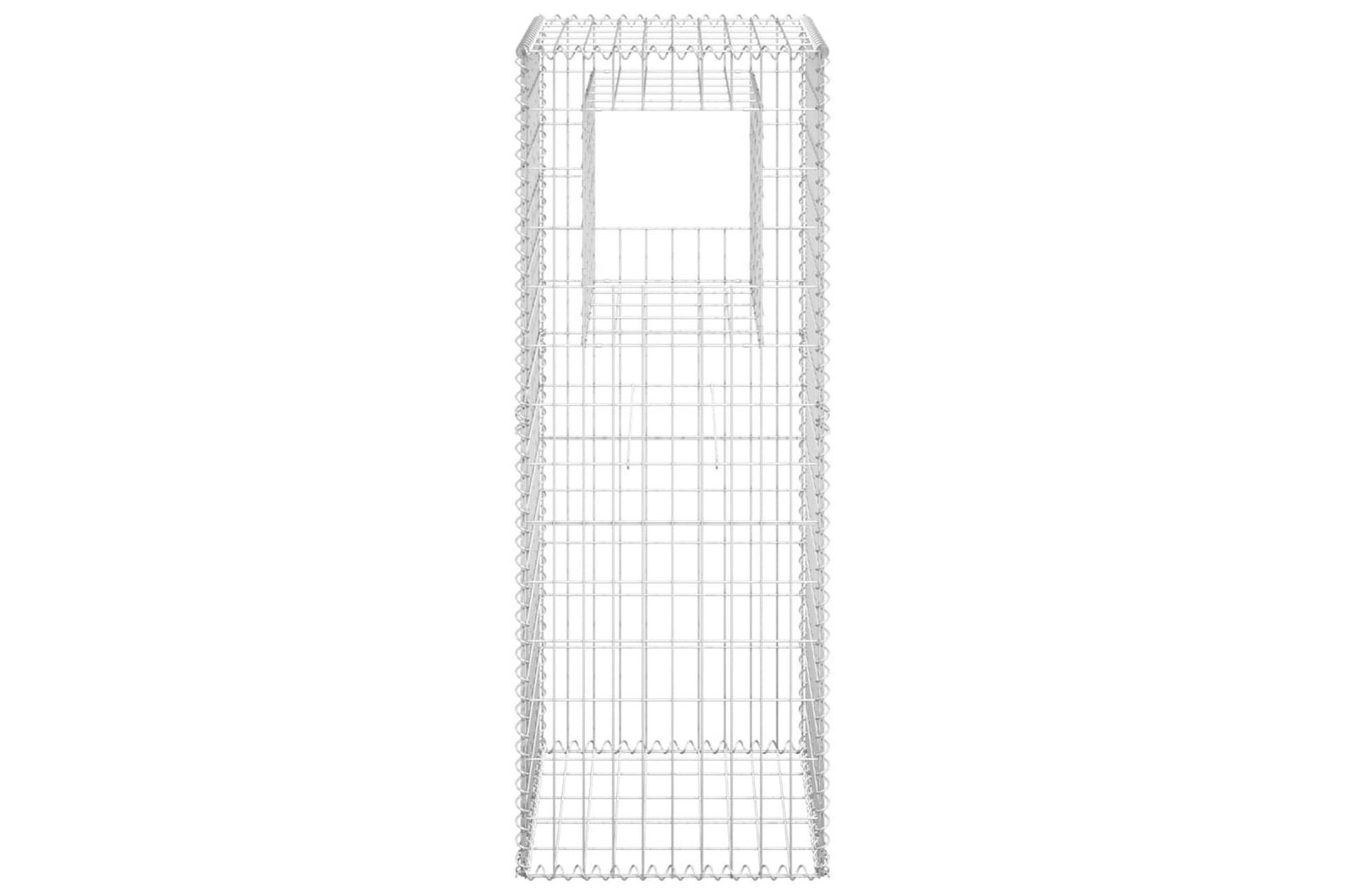 Gabionstolper 2 stk 50x50x140 cm jern - Silver - Hus & oppussing - Innsynsbeskyttelse & innhegning - Mur