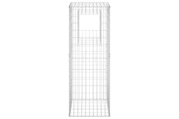 Gabionstolper 2 stk 50x50x140 cm jern - Silver - Hus & oppussing - Innsynsbeskyttelse & innhegning - Mur