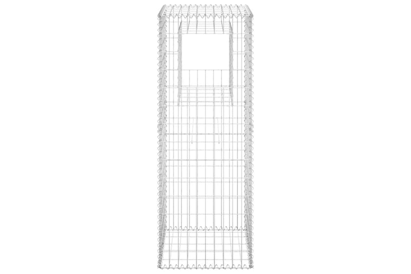 Gabionstolper 2 stk 50x50x140 cm jern - Silver - Hus & oppussing - Innsynsbeskyttelse & innhegning - Mur