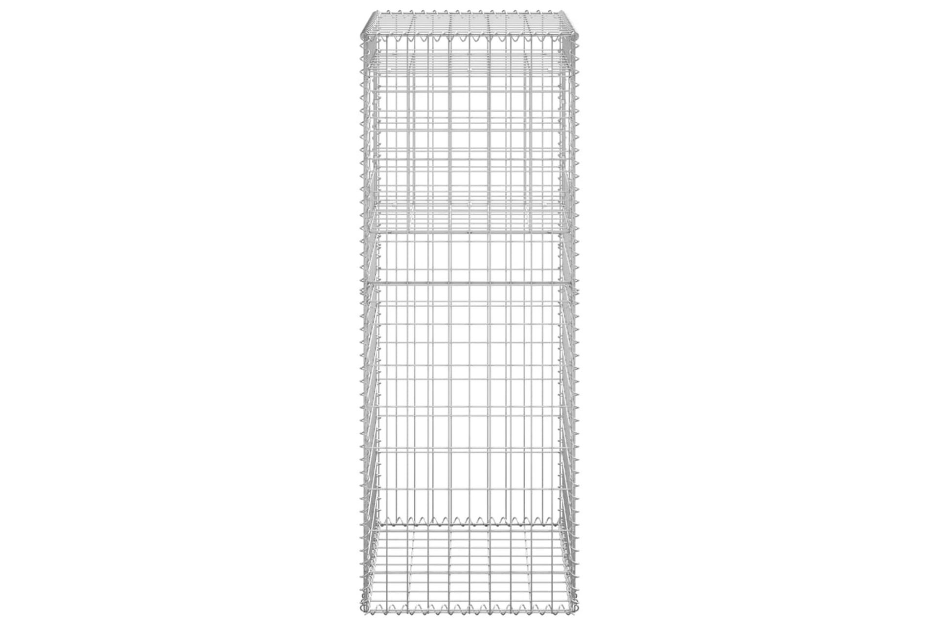 Gabionstolper 2 stk 50x50x140 cm jern - Silver - Hus & oppussing - Innsynsbeskyttelse & innhegning - Mur