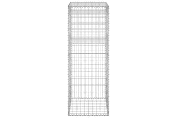 Gabionstolper 2 stk 50x50x140 cm jern - Silver - Hus & oppussing - Innsynsbeskyttelse & innhegning - Mur