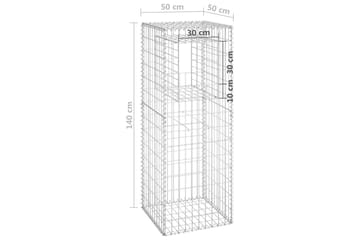 Gabionstolper 2 stk 50x50x140 cm jern - Silver - Hus & oppussing - Innsynsbeskyttelse & innhegning - Mur