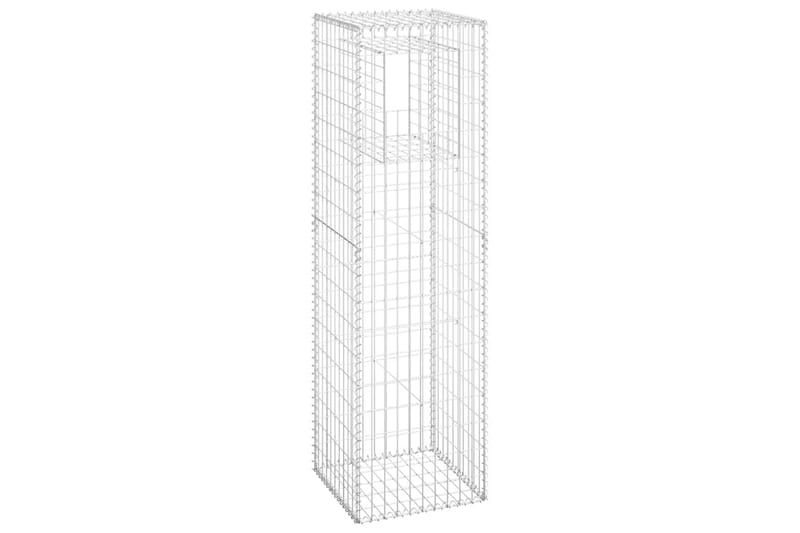 Gabionstolper 2 stk 50x50x180 cm jern - Silver - Hus & oppussing - Innsynsbeskyttelse & innhegning - Mur