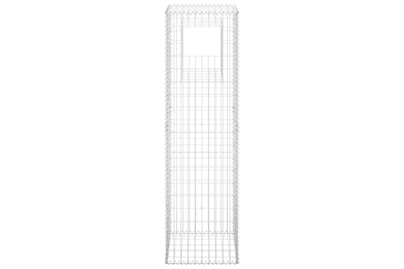 Gabionstolper 2 stk 50x50x180 cm jern - Silver - Hus & oppussing - Innsynsbeskyttelse & innhegning - Mur