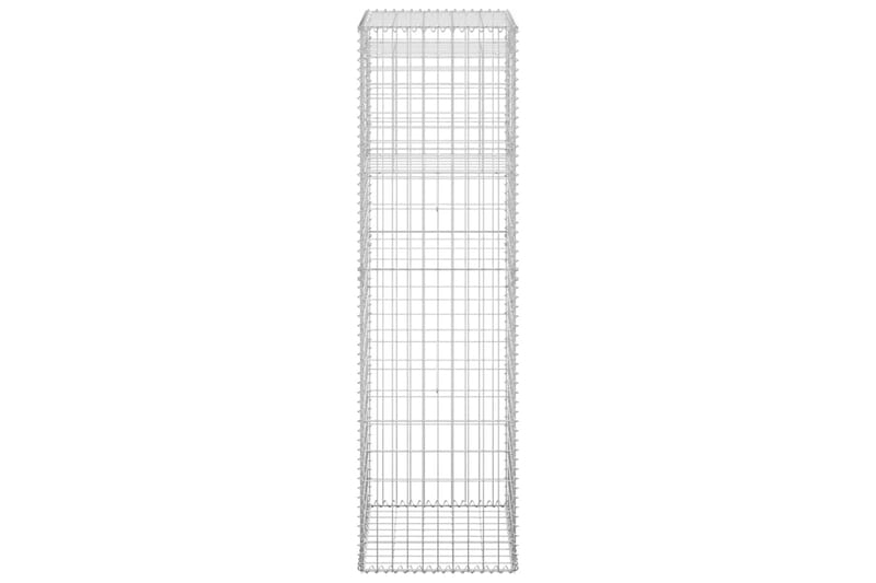 Gabionstolper 2 stk 50x50x180 cm jern - Silver - Hus & oppussing - Innsynsbeskyttelse & innhegning - Mur