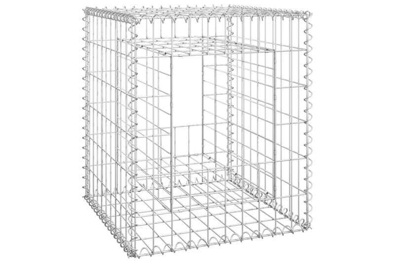 Gabionstolper 2 stk 50x50x60 cm jern - Silver - Hus & oppussing - Innsynsbeskyttelse & innhegning - Mur