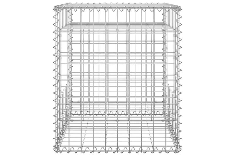 Gabionstolper 2 stk 50x50x60 cm jern - Silver - Hus & oppussing - Innsynsbeskyttelse & innhegning - Mur