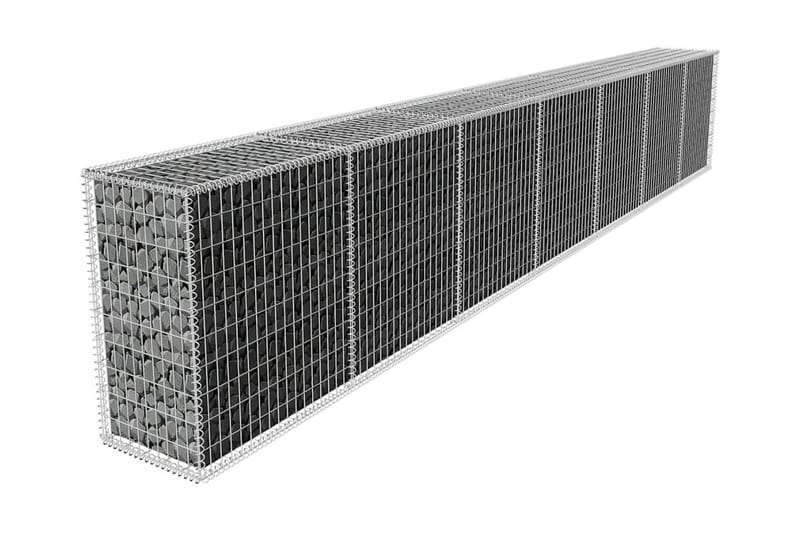 Gabionvegg med deksel galvanisert stål 600x50x100 cm - Gabion