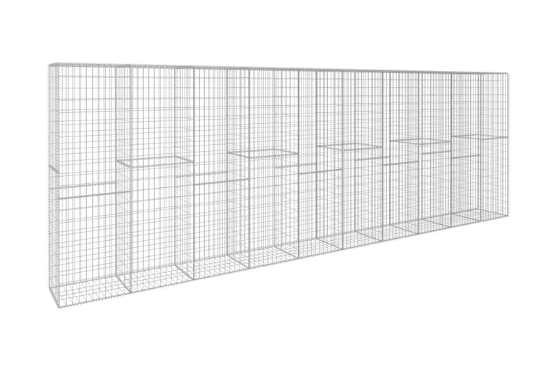 Gabionvegg med deksel galvanisert stål 600x50x200 cm - Gabion