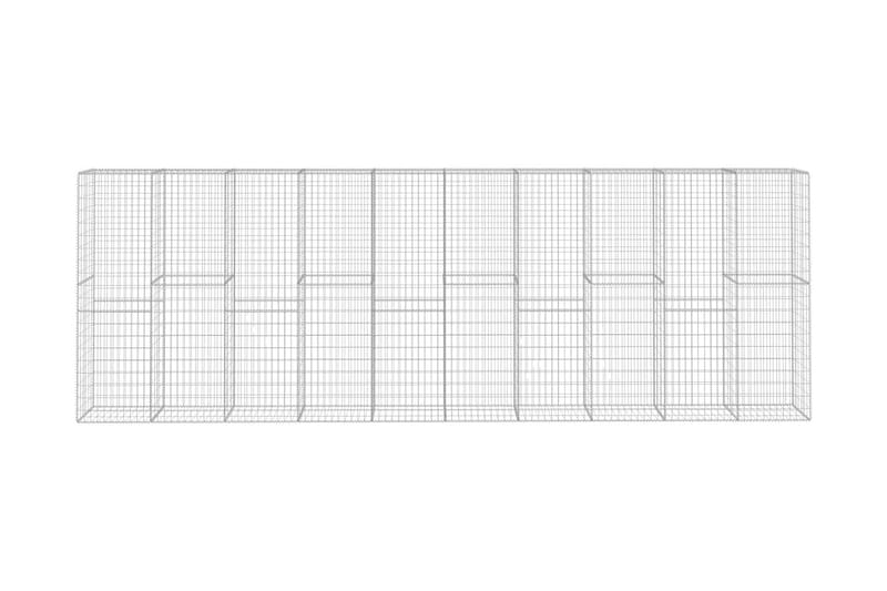 Gabionvegg med deksel galvanisert stål 600x50x200 cm - Gabion