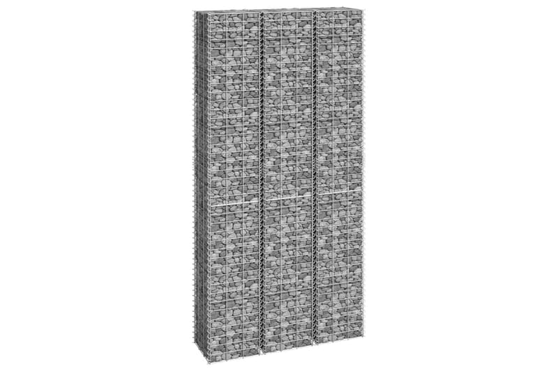 Gabion høybed 3 stk 30x30x200 cm jern - Silver - Hus & oppussing - Innsynsbeskyttelse & innhegning - Mur