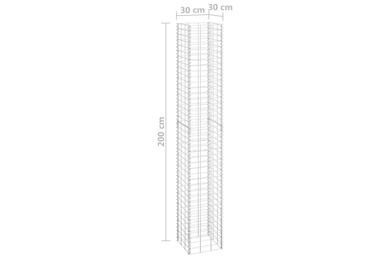 Gabion høybed 3 stk 30x30x200 cm jern - Silver - Hus & oppussing - Innsynsbeskyttelse & innhegning - Mur