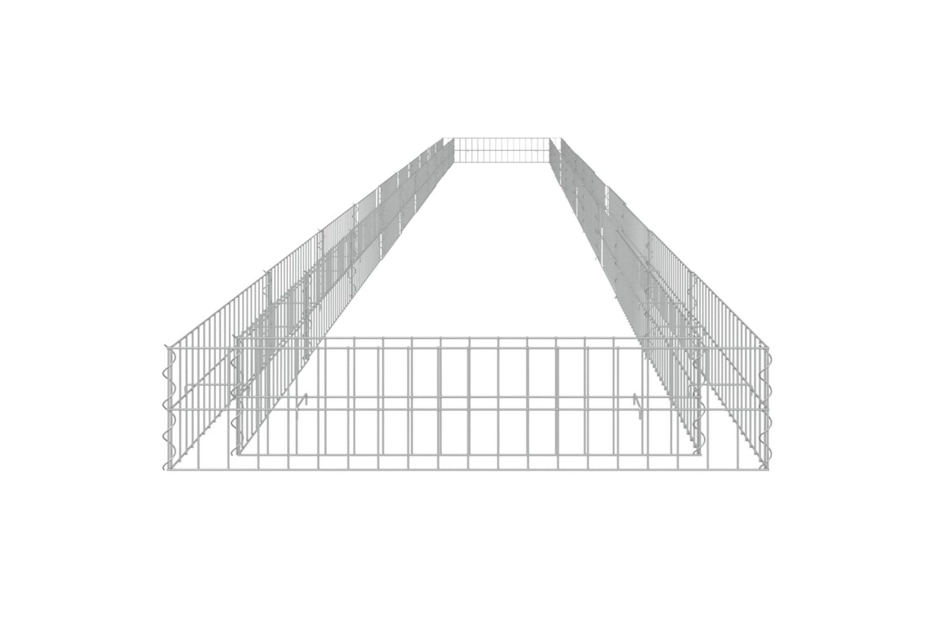 Gabion høybed galvanisert stål 1000x100x20 cm - Silver - Hus & oppussing - Innsynsbeskyttelse & innhegning - Mur