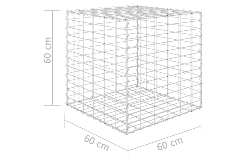 Gabion høybed kubeformet ståltråd 60x60x60 cm - Gabion