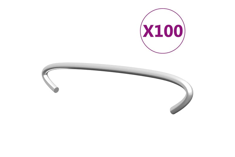 Kroker til gabion 100 stk galvanisert stål 10 cm - Silver - Hus & oppussing - Innsynsbeskyttelse & innhegning - Mur