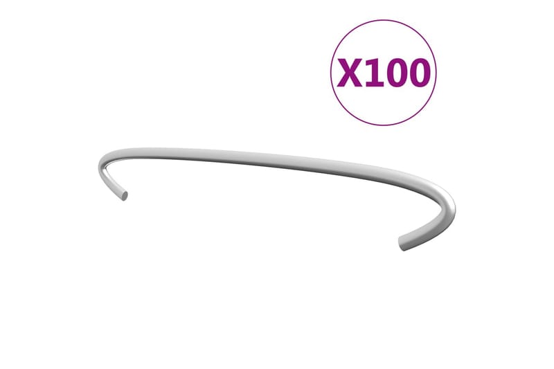 Kroker til gabion 100 stk galvanisert stål 20 cm - Silver - Hus & oppussing - Innsynsbeskyttelse & innhegning - Mur