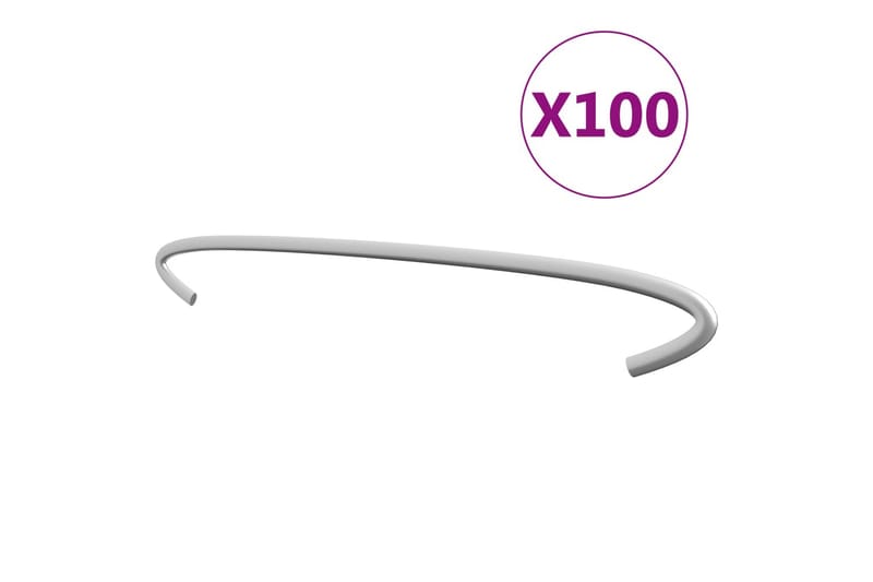 Kroker til gabion 100 stk galvanisert stål 30 cm - Silver - Hus & oppussing - Innsynsbeskyttelse & innhegning - Mur